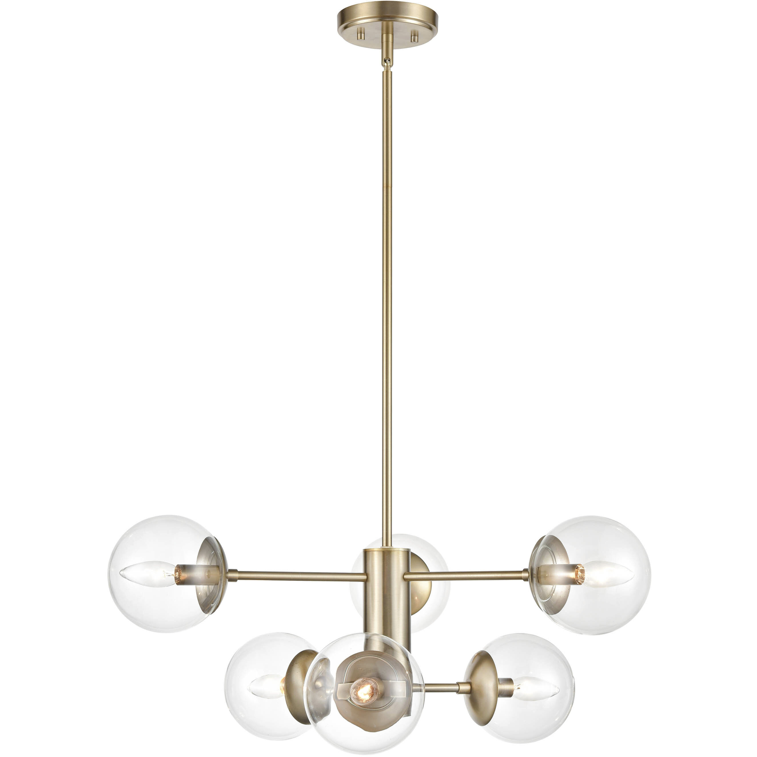Avell 6 Light 28 inch Modern Gold Pendant Ceiling Light